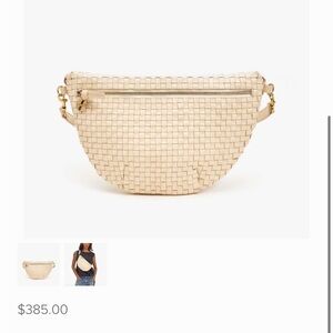 Clare V Grande Fanny cream woven